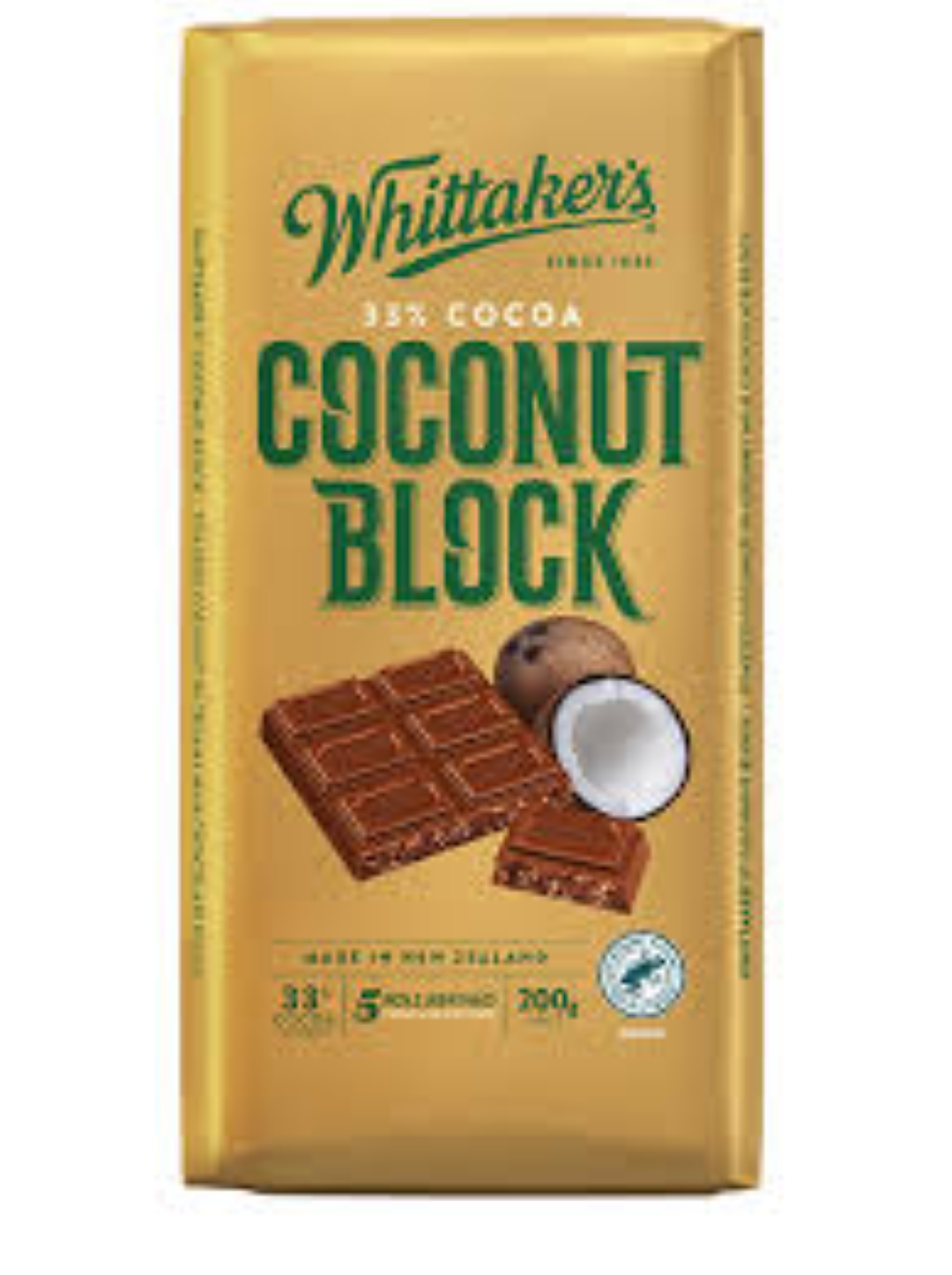 WHITTAKERS BLOCK COCONUT 200G
